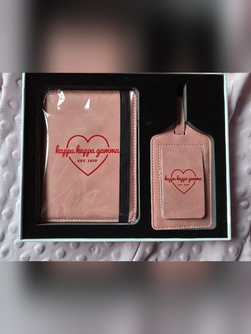 NIB! KAPPA KAPPA GAMMA - KKG Sorority Luggage Tag & Passport Cover